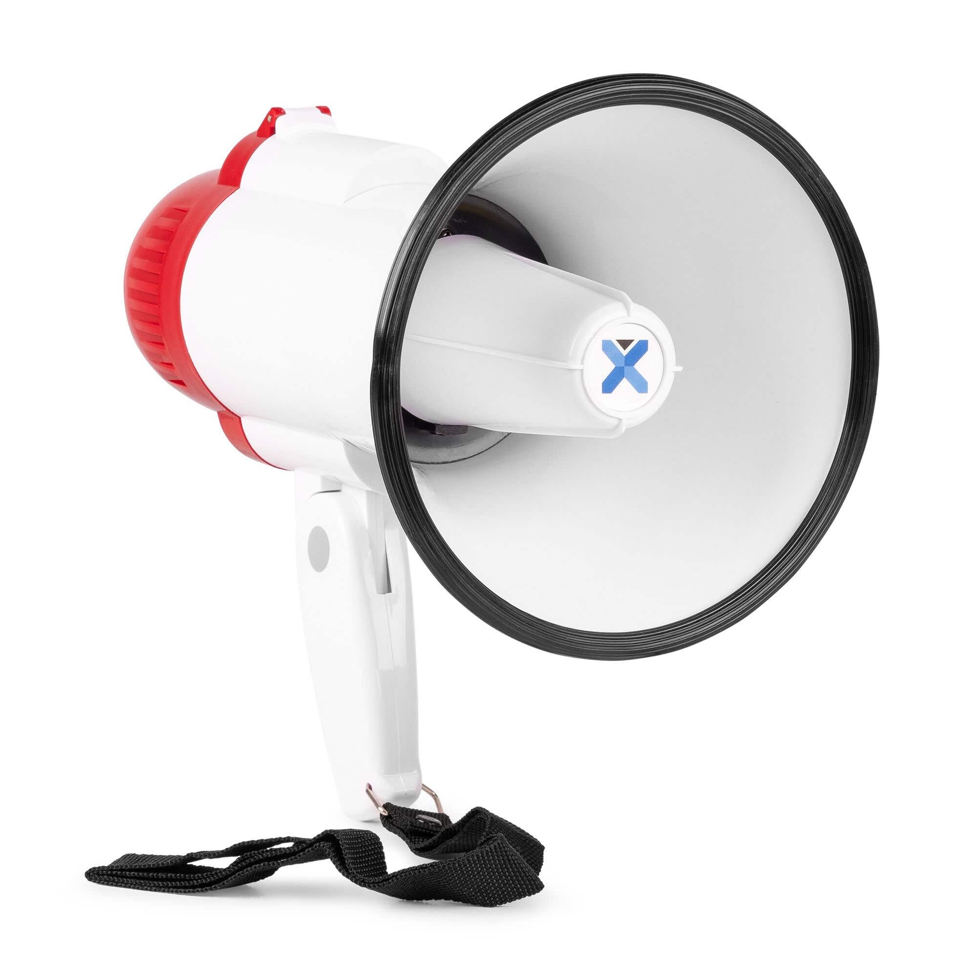 Vonyx MEG025 Megafono portatile con Bluetooth da 25 W, 800 m di portata, ingressi USB/MicroSD, Sirena, funzione di registrazione, Megafono palmare con batteria ricaricabile per eventi interni ed