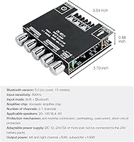 Vista 8 de Audio Amplifier Board Bluetooth 50W×2+100W 2.1 Channel with Treble and Control DIY Speaker Home Theater