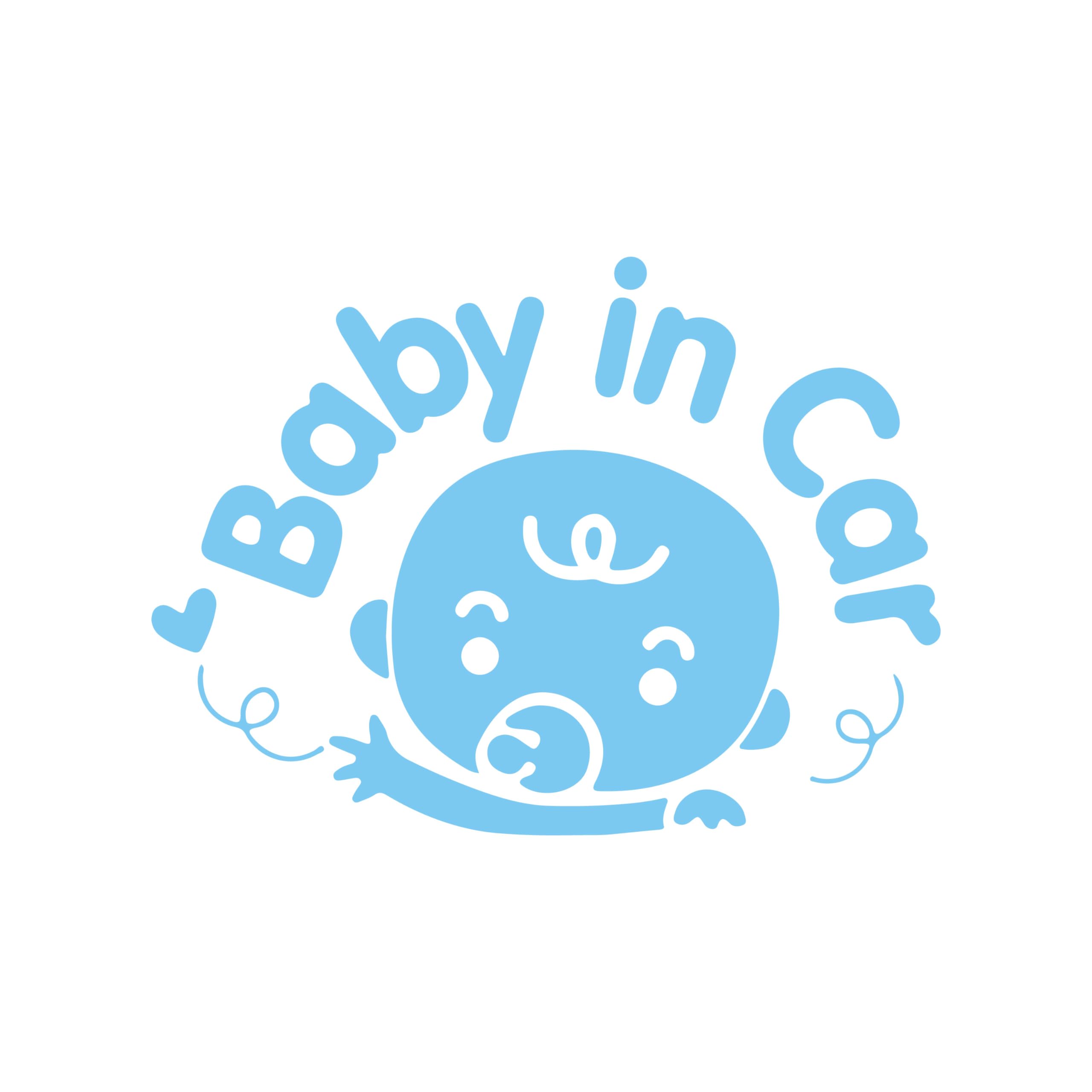 P004 Baby in Car Sticker 14 cm x 10 cm Car Sticker Baby Sticker Car Sticker Vinyl Baby on Board (Baby Blue) - Image 2