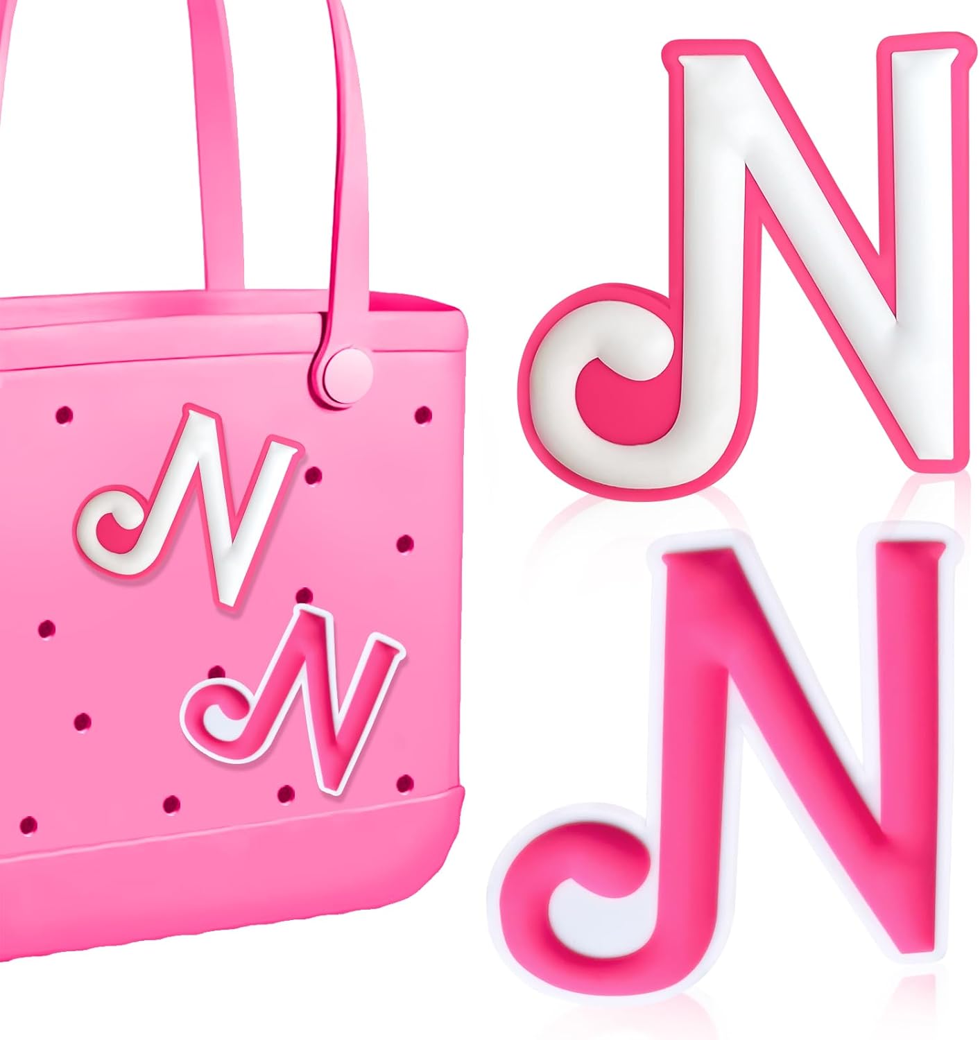 AOIFES - Dijes Para Bolsa Bogg, Accesorios Para Bolsa Bogg, Inserto De Goma De PVC Personalizable, Decorativo, Compatible Con Bolso De Mano, Bolsa De Playa De Goma, Accesorios Para Bolsa De Playa