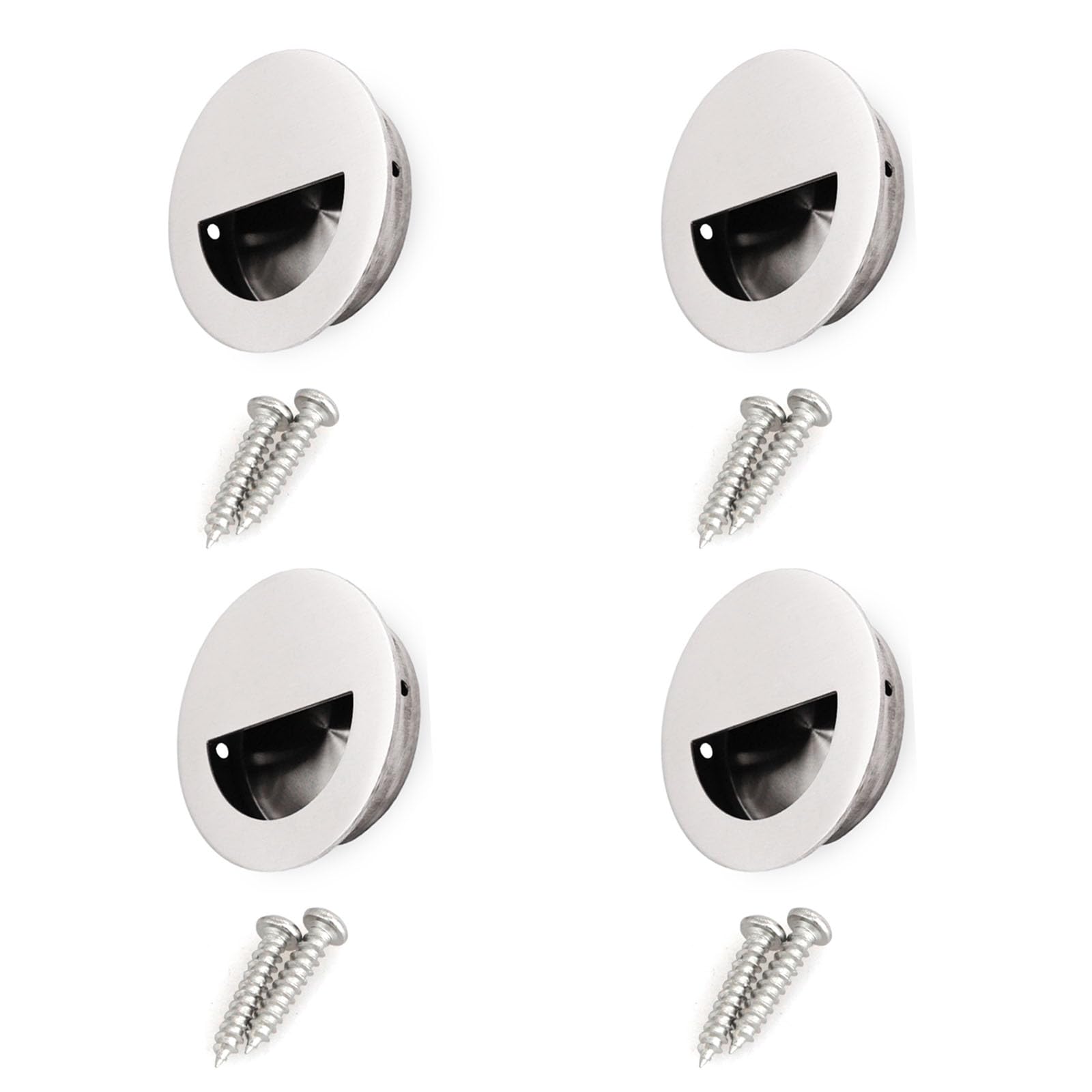 Poignées encastrées 60x15mm en acier inoxydable pour un coulissement fluide