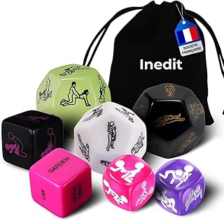 Jeu de Dés - Parfait pour des Soirées en Couple [Marque Française] Idées de Soirées Amusantes pour Couple - Accessoire Adulte - Cadeau de Saint-Valentin, Anniversaire - Sac Noir Offert
