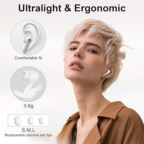 Miniatura 7 de Auriculares inalámbricos, Bluetooth 5.3, auriculares para Samsung Galaxy A17A16A15S25S24S23, con pantalla LED, auriculares Bluetooth con micrófono