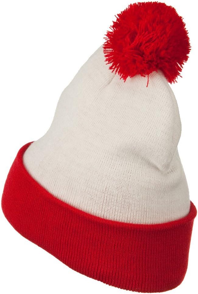 Unisex Acrylic Red White Long Beanie Waldo Costume Crown 8'' Deep Cap