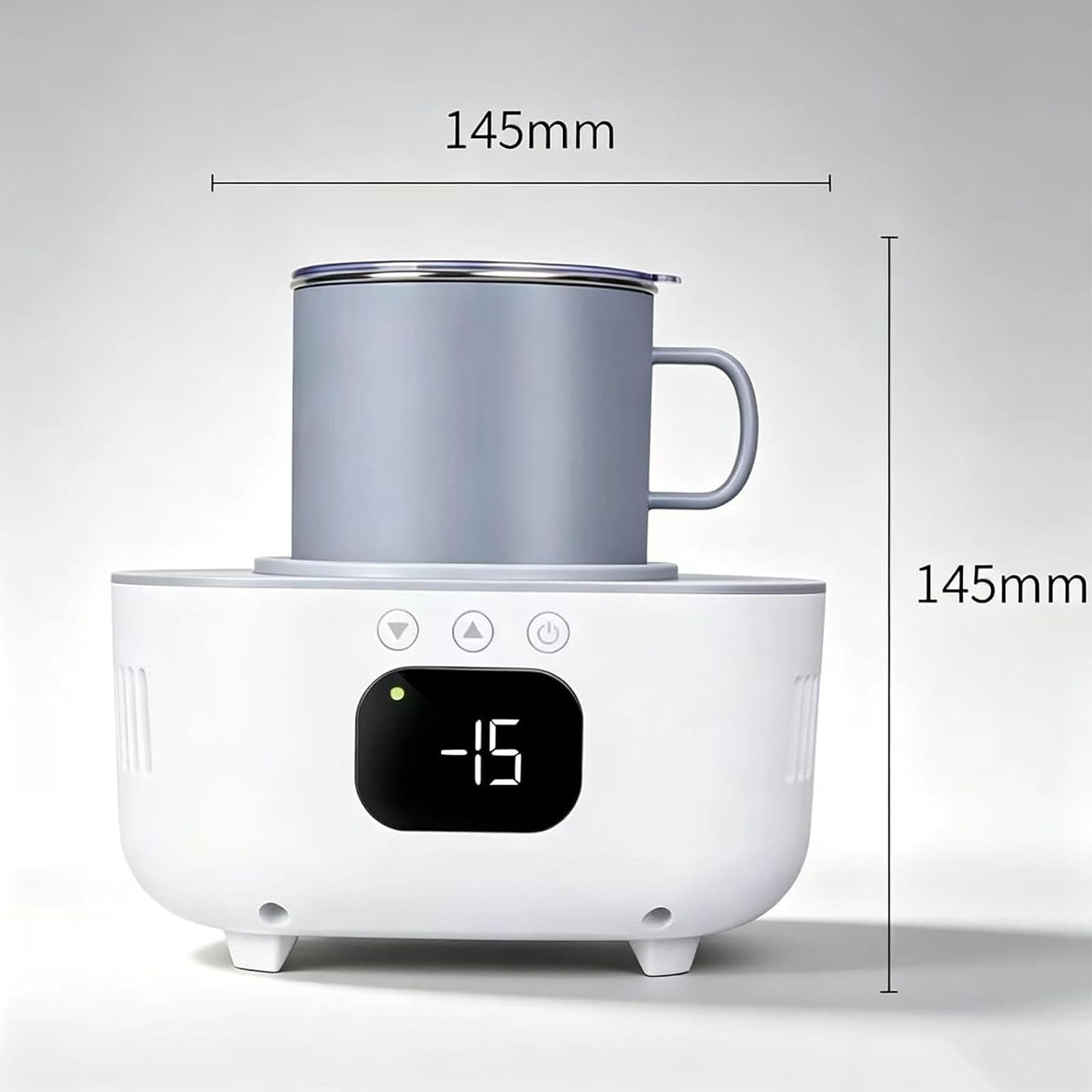 Tazza portatile riscaldante e rinfrescante da 50W,refrigeratore per bevande | Tazza Intelligente Refrigerata, Uso Doppio Caldo / Freddo, Temperatura -15°C - 80°C, Materiale Acciaio Inox 304