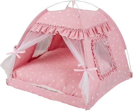 Cat Cave Bed Tent House for Indoor Small to Large Cats Easy to Assemble Bed Two-Sided Removable Cushion Pad