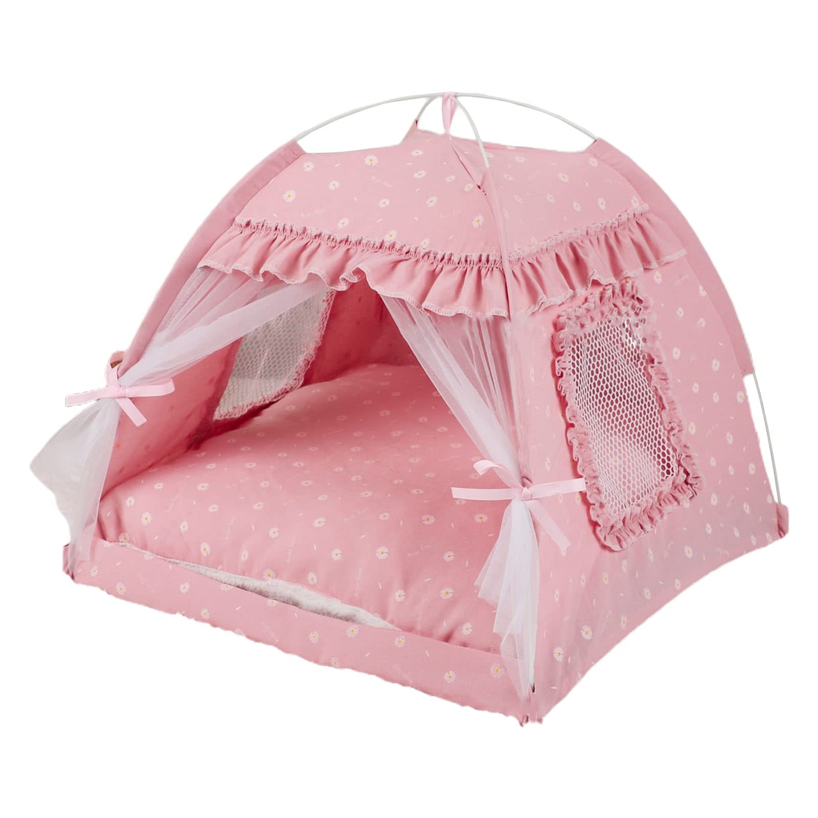 NEWFT Pet Tent Bed for Small Dogs and Cats Semi-closed Condo Cave with 2-Sided Cushion Puppy House Easy to Clean