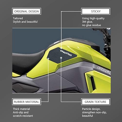 Miniatura 4 de GROM 125 Almohadilla de tanque lateral Almohadilla de tanque de combustible Protector Adhesivo Adhesivo de Gas Rodilla Agarre Almohadilla de