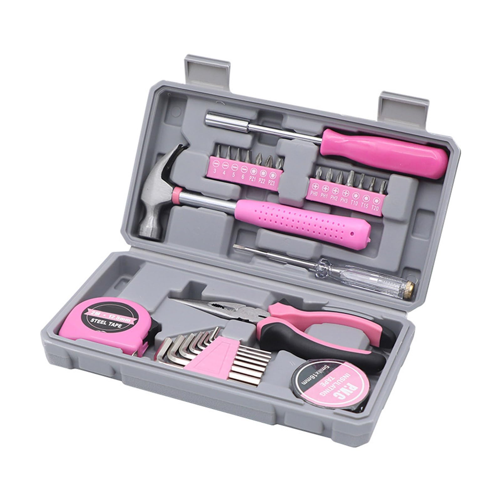 Kalttoy Practical Home Set 29Pcs Ergonomic Plier Hammer Hexagonal Hand Tool In Storage Case Pliers & Box For Home Improvement Tasks