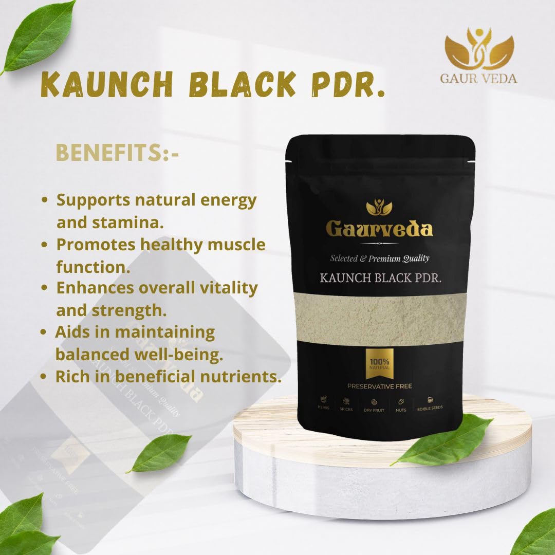 Gaurveda Kaunch Black Seeds Powder - Kaunch Beej Powder - Black Cowhage Pdr. - Mucuna Pruriens Pdr. - Kapikachchhu Pdr. - Pure & Natural (100) - Image 4 thumbnail