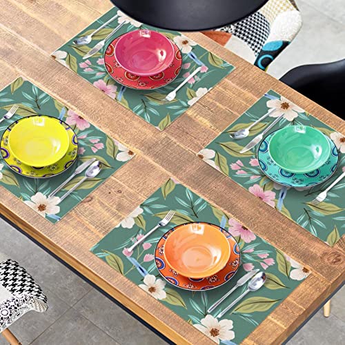 Sets de table fleurs peintes pour protéger la table des plats chauds - 8