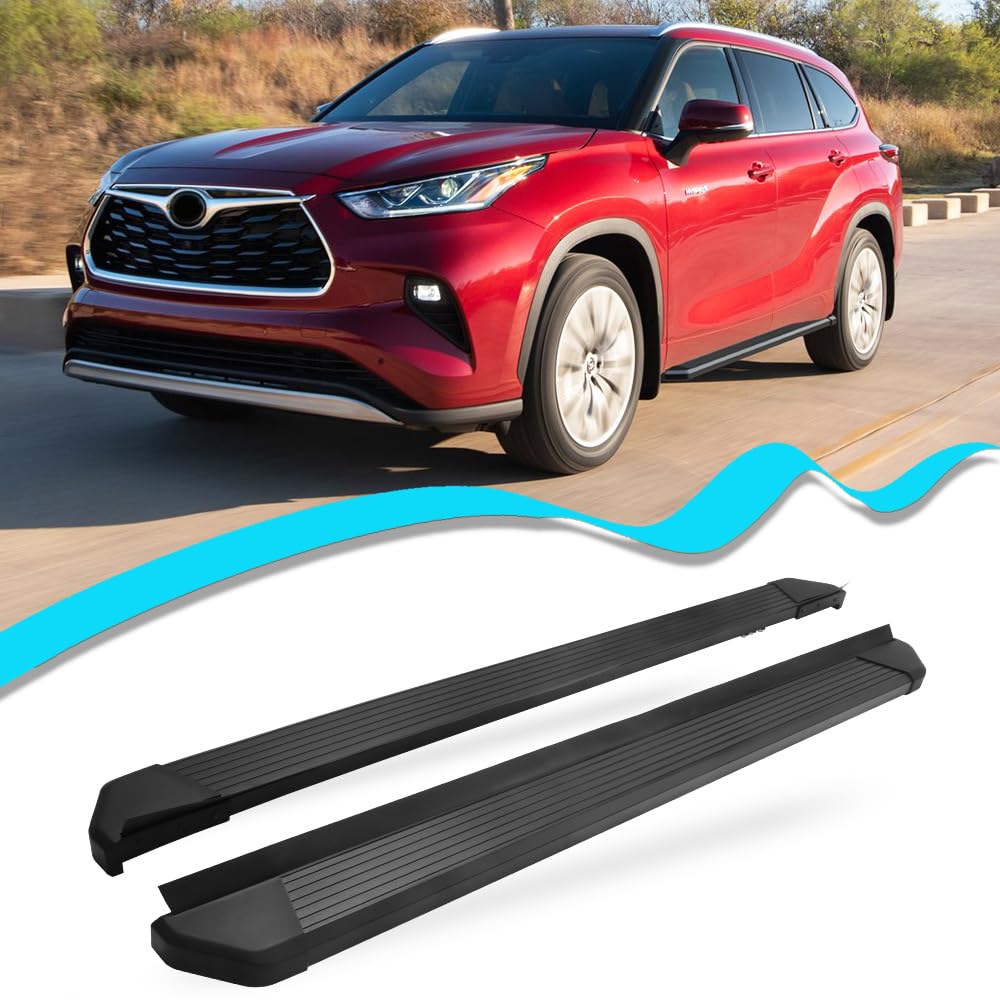 4.13'' Running Boards, Fits Toyota Highlander 2020-2025, All Black Side Steps, No Drilling Required