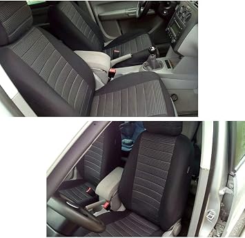 TOYOUN Universal Car Seat Covers Full Set - Jacquard Cloth for Most Sedans, Vans, SUVs, Trucks - Front and Rear Protector, Airbag Compatible - Gray