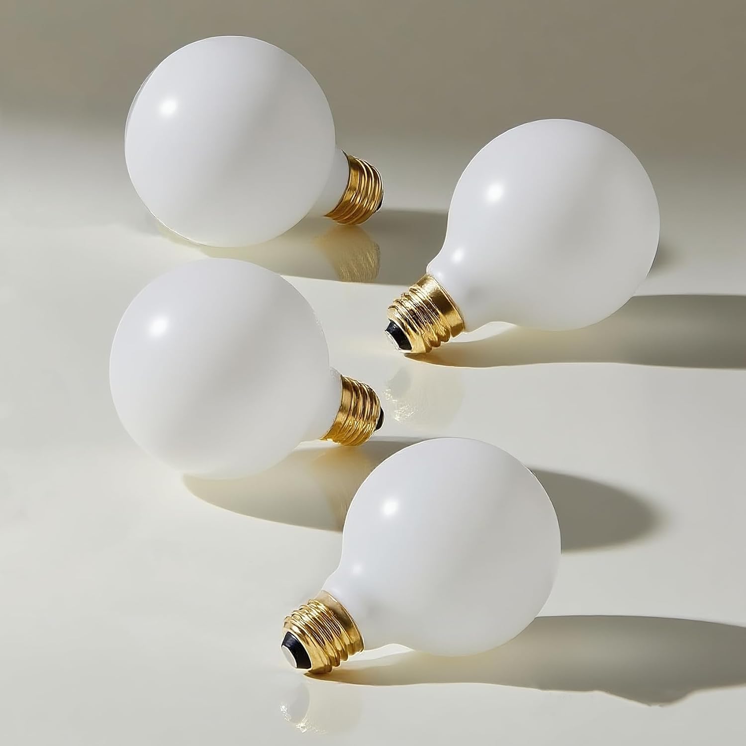 G25 LED Globe Light Bulbs Dimmable, 2700K Warm White Vanity Globe Light Bulbs for Bathroom, G80 Round Bulb E26 Base 60W Equivalent, 4 Pack(2700K)