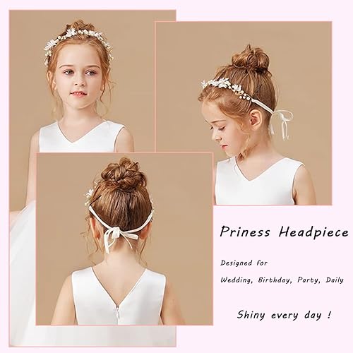 Miniatura 4 de 2 piezas de diadema de flores para el cabello de novia, diadema de boda, accesorios para el cabello de princesa, perlas de cristal, diadema elegante