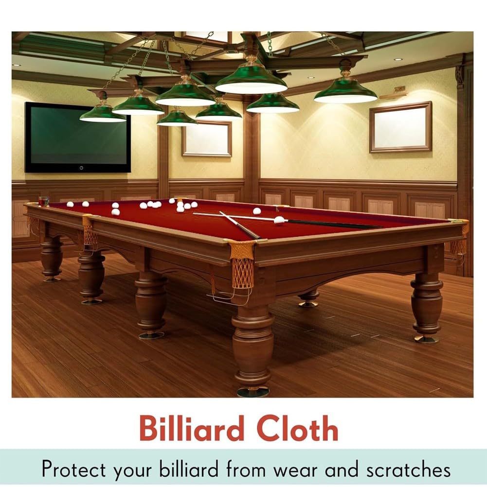 Nappe de Billard, Tapis de Billard en Feutre de Haute qualité, Accessoires de Nappe, pour Tables de Billard d'intérieur barsclubs, Super capacité d'étirement,Rouge,7ft