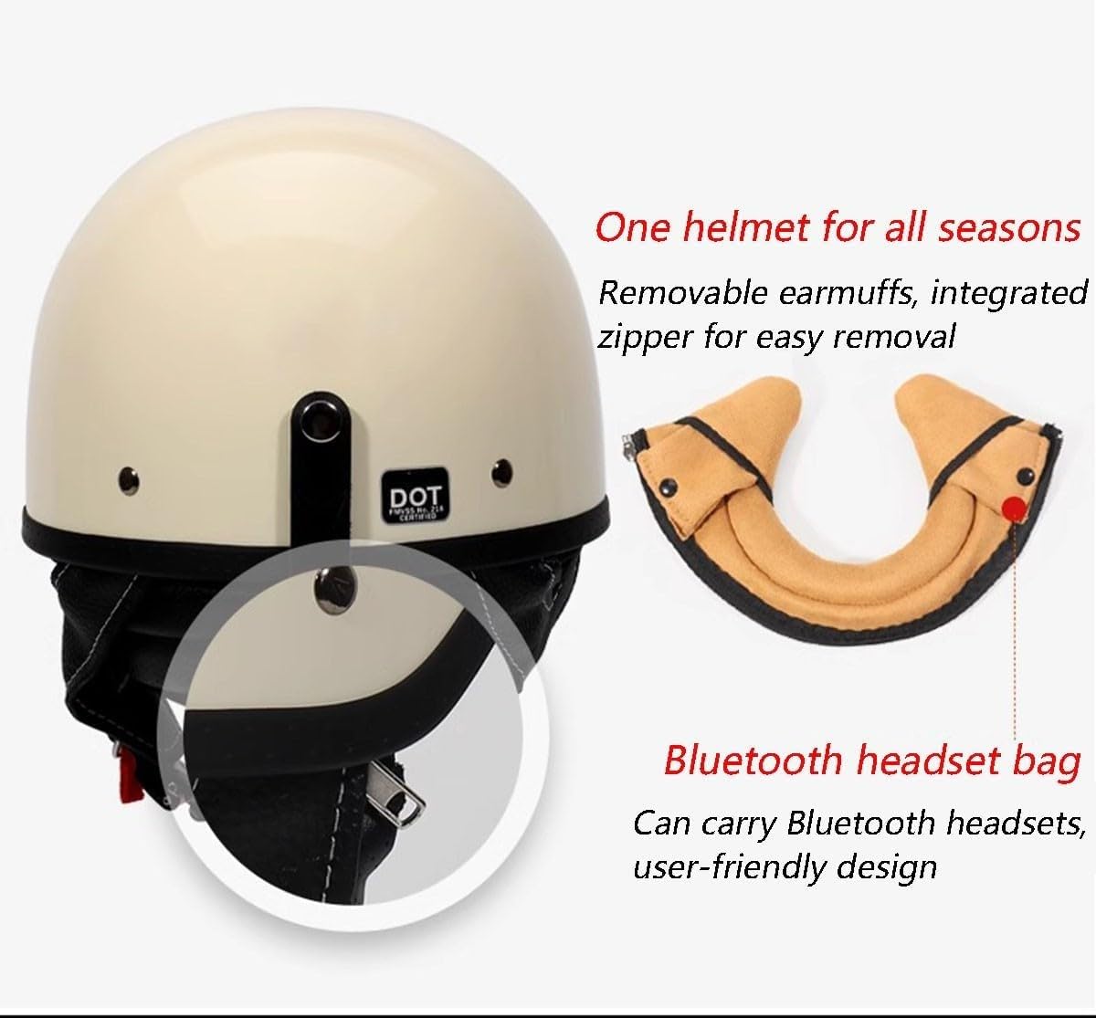 Vintage Cascos Motocicleta Cascos Half-Helmet con Gafas Protección Casco Abiertos De Moto For Hombres Y Mujeres ECEDOT Homologado Scooter Medio Casco De Moto Jet