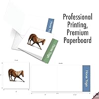 Vista 5 de The Best Card Company - 10 tarjetas de notas de yoga en blanco (4 x 5.12 pulgadas) - Tarjetas de notas en caja con sobres, tarjetas de animales