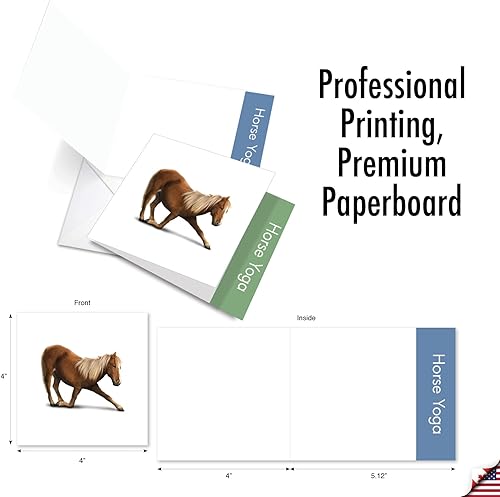 Miniatura 5 de The Best Card Company - 10 tarjetas de notas de yoga en blanco (4 x 5.12 pulgadas) - Tarjetas de notas en caja con sobres, tarjetas de animales