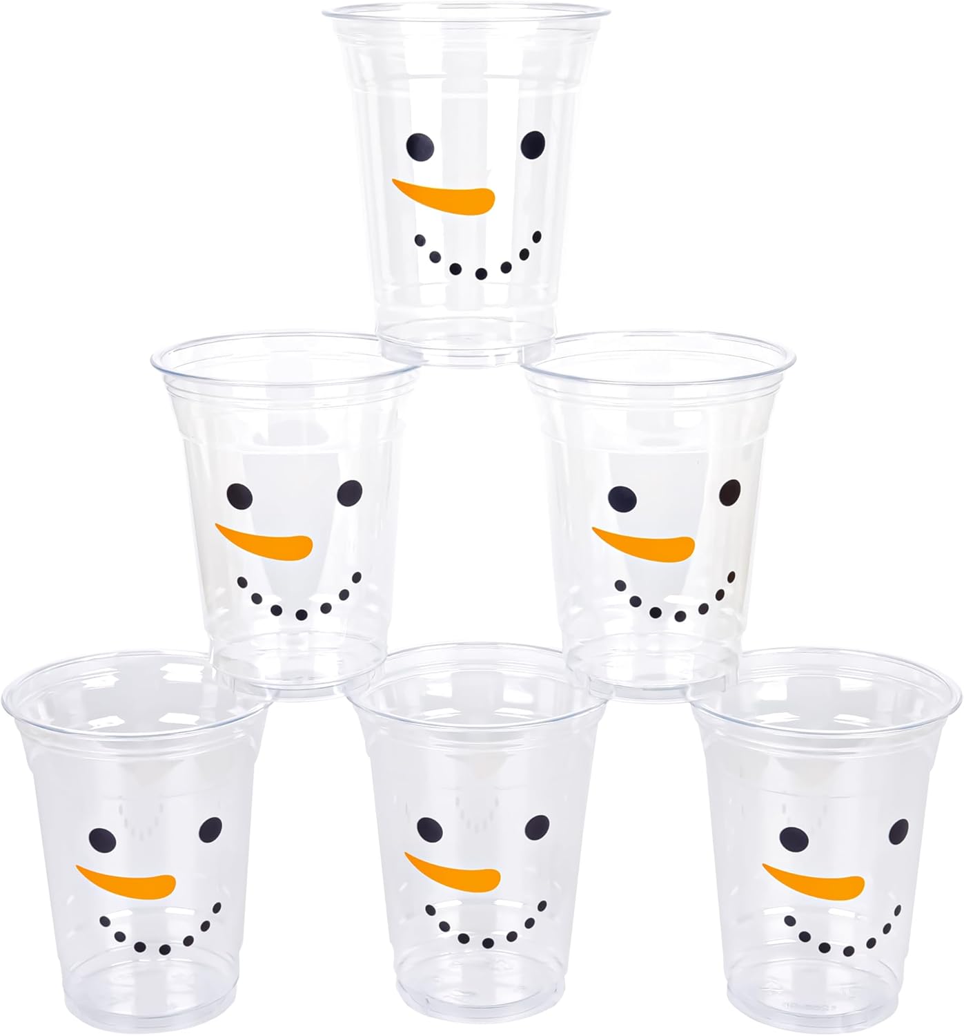 Snowman Plastic Cups Christmas Disposable Party Cups Winter Holiday 12 oz Cold Drinking Cup for Drinking Coffee Xmas Birthday Party Supplies (50, Snowman) - Image 7