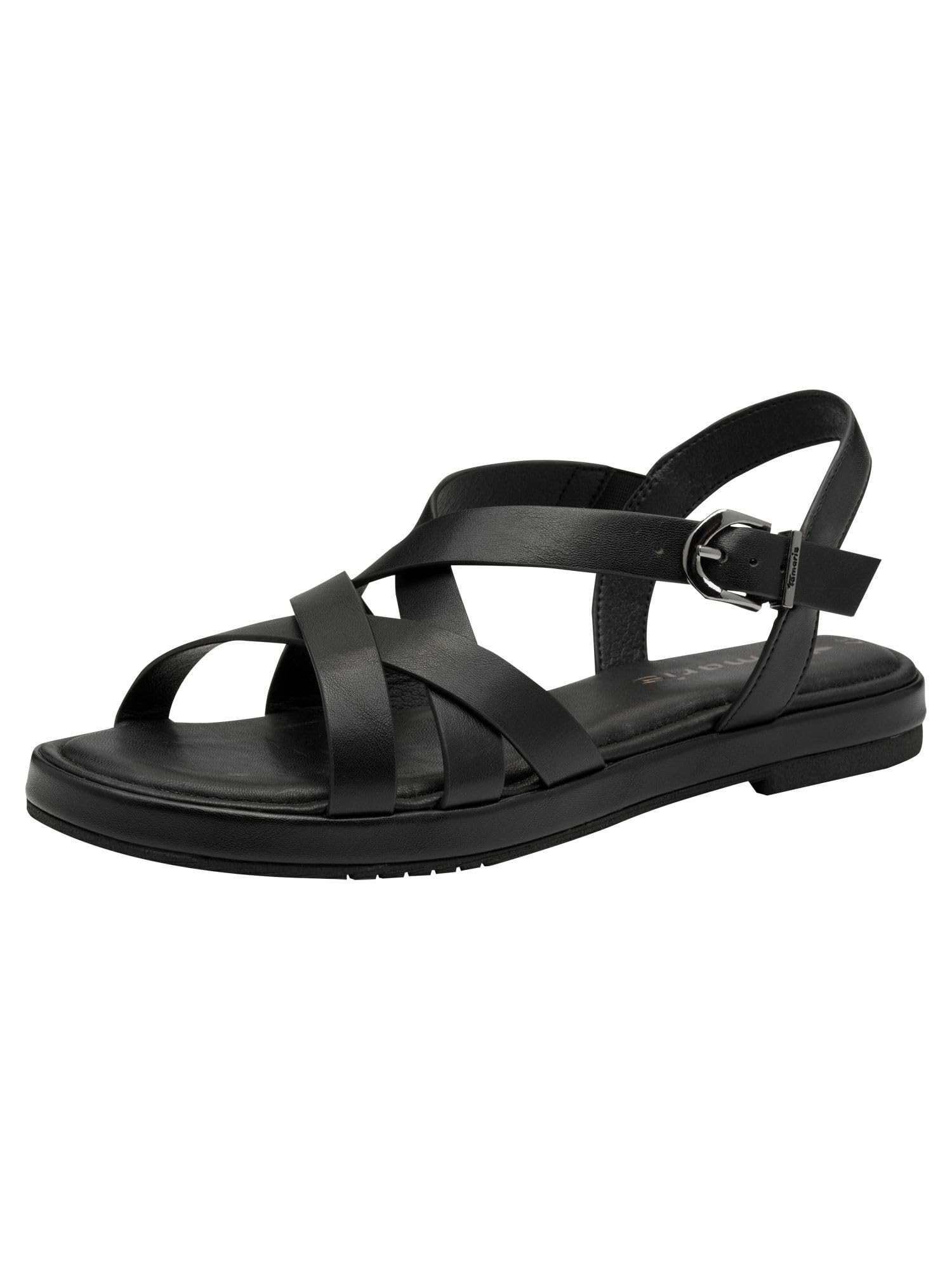 Tamaris Women's Damen 1-28111-44 Flat Sandal, Black, 3.5 UK