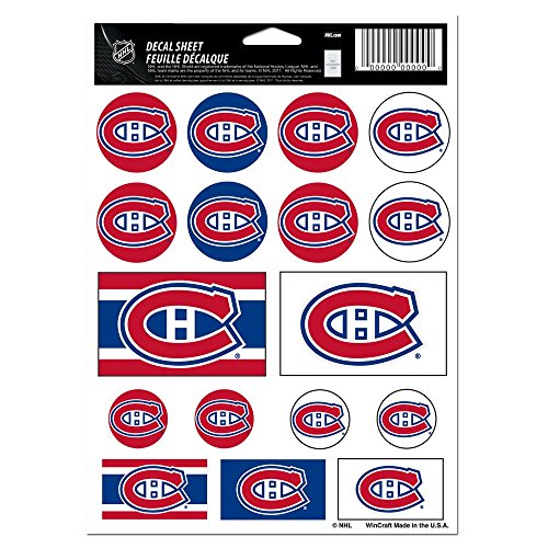 WinCraft NHL Montreal Canadiens Vinyl Sticker Sheet, 5