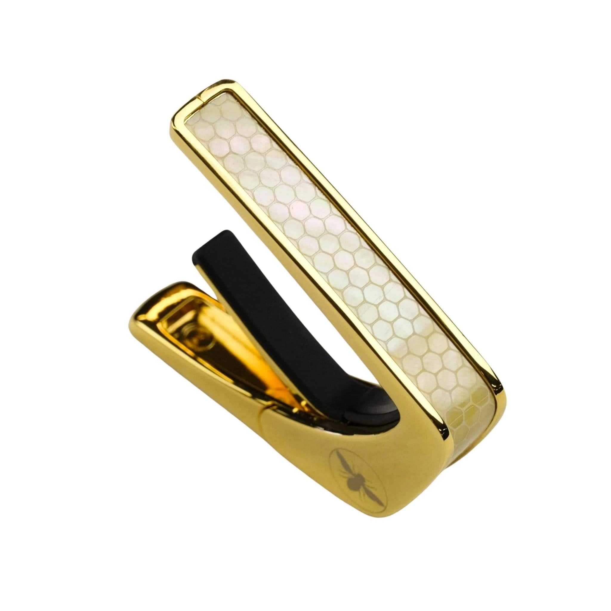 Thalia Premium Series Kapodaster mit Gold-Finish und Vintage Perlmutt Honeycomb Einlage