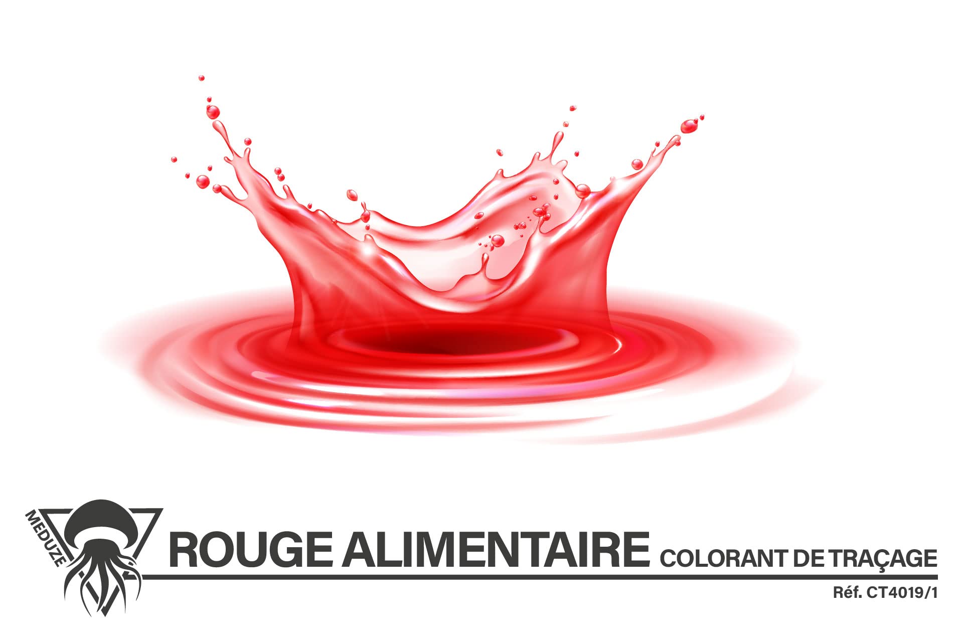 Méduze - Rouge alimentaire colorant de traçage prêt à l’emploi 1L