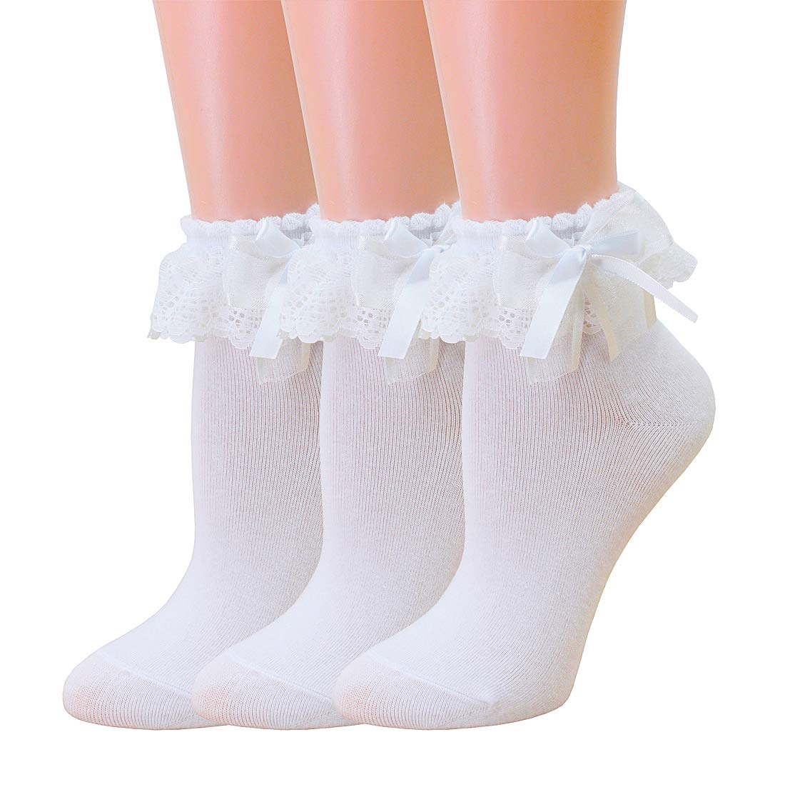SRYLWomen Ankle Socks,Lace Ruffle Frilly Comfortable Princess Socks Lace Socks