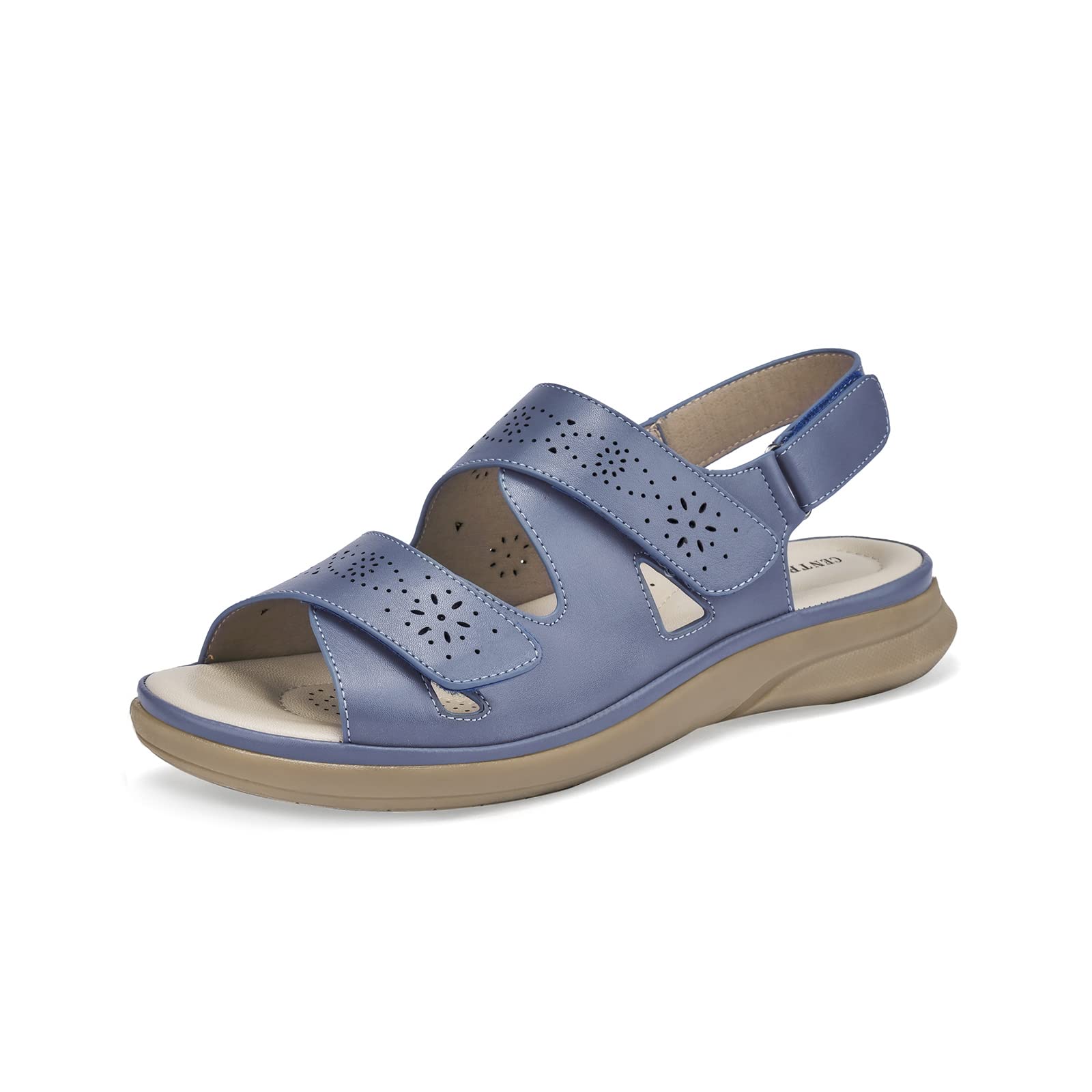 CentroPoint Women's Comfort Orthotic Walking Sandals Open Toe Arch Support Slides With Velcro