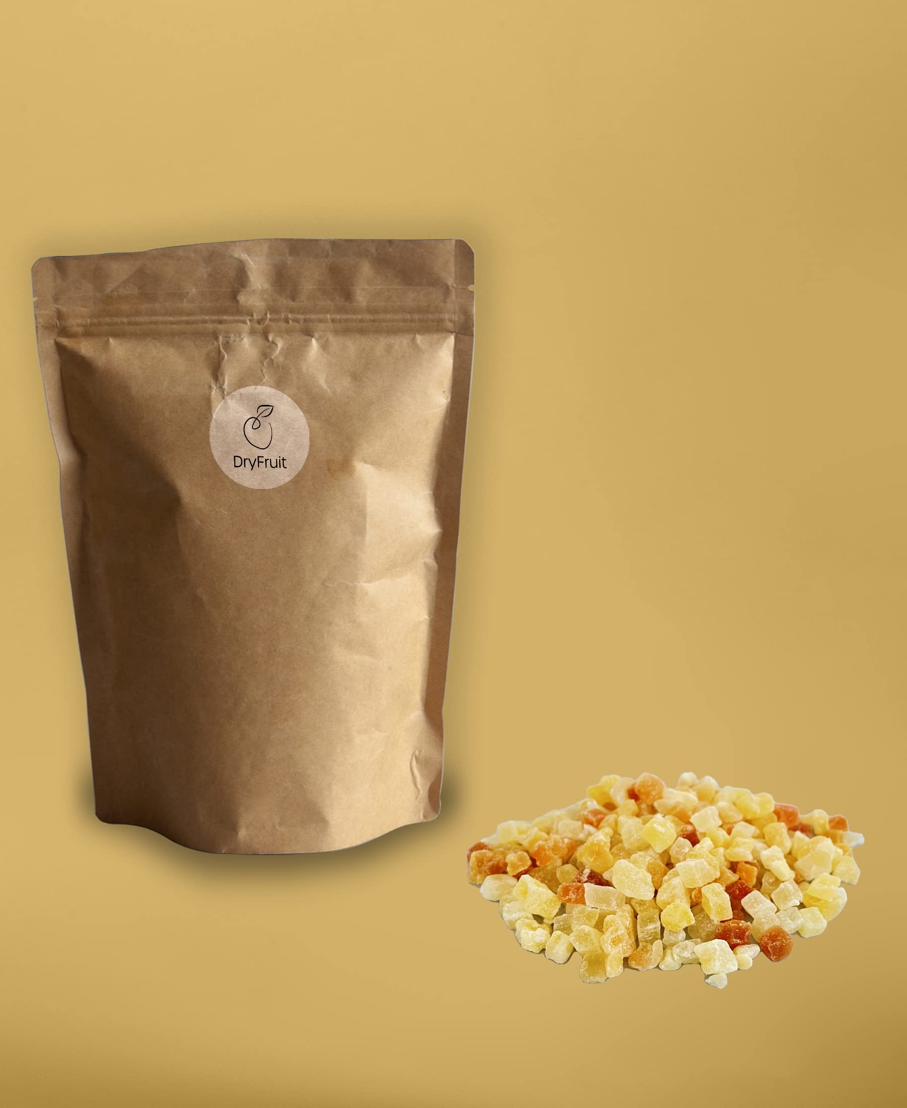 Dry-Fruit - Tutti Frutti | Trockenfrüchte gehackt und kandiert | Melone, Ananas, Mango, Papaya | exotische Trockenfrüchte | 1Kg