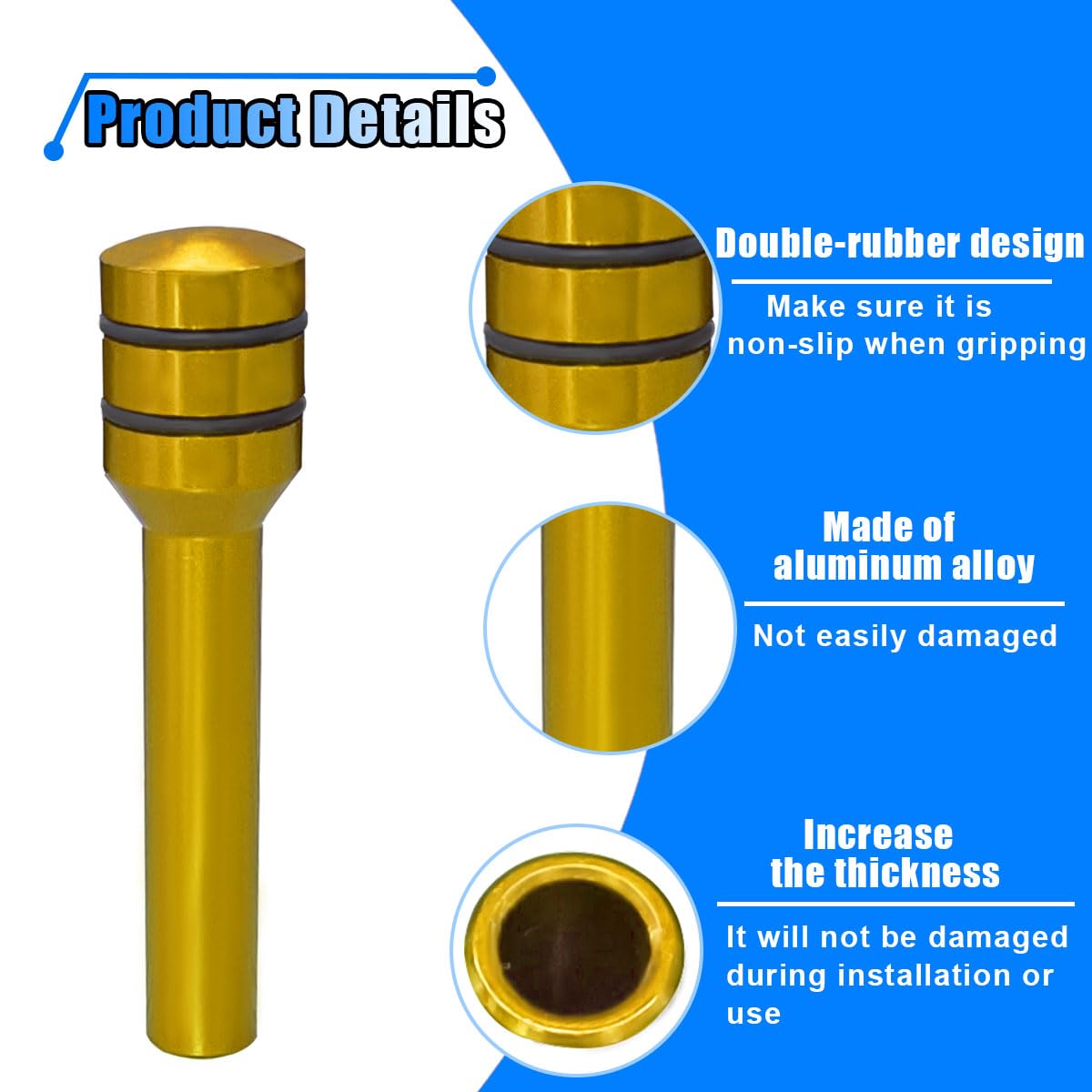 4PCS Car Door Lock Knobs 1 92 x 0 44Safety Auto Inner Door Pull Pins Aluminum Alloy Car — view 3