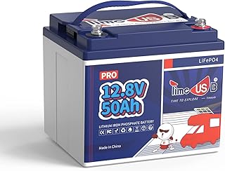 Timeusb 12.8V 50Ah Pro LiFePO4 Battery, 4000+ Cycles Times Battery with Grade A Battery Cells, Built-in 50A BMS, Perfect Deep Cycle Lithium Battery for Solar System, Home Back Up, RV, Caravan etc
