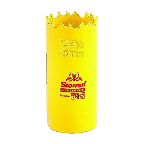 Starrett Sierra de corte profundo bimetálica con dientes HSS resistentes a la abrasión, ideal para cortar metal, acero y madera, diámetro de 1-316