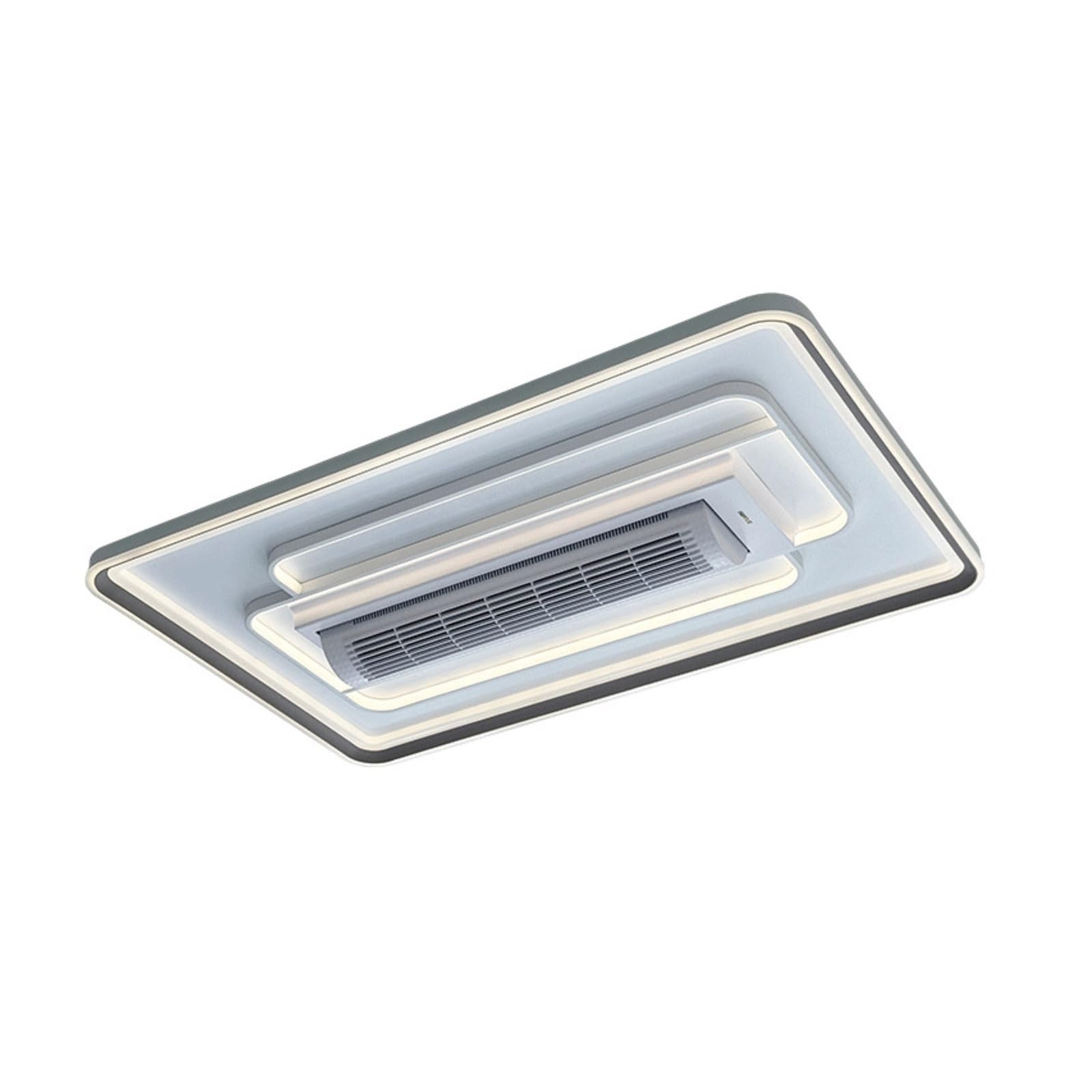 ERETYRET Leafless Fan Lamp LED Ceiling Living Room Bedroom Restaurant Strong Wind Eye Protection Quiet Cooling(Rectangular)