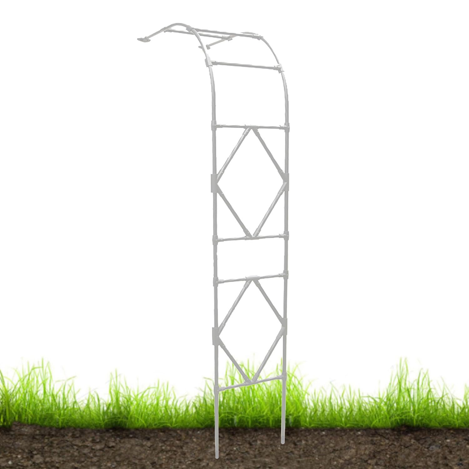 Arche de jardin demi-arche blanche pour décorer une terrasse ou une allée