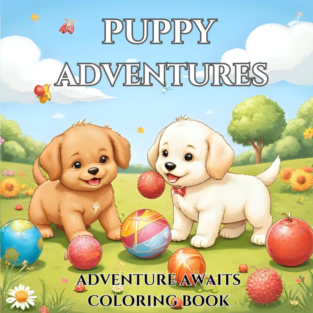 Puppy Adventures: Adventure Awaits Coloring Book