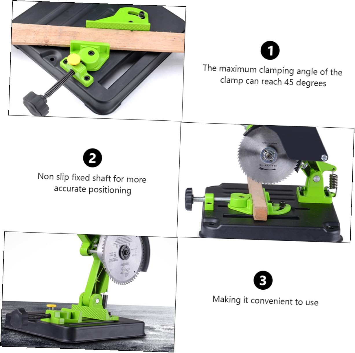 Angle Grinding Machine Fixed Stand Polishing Machine Holder Bracket Green Sturdy Metal Tool Accessory for Workshop Cutting and Polishing Tasks