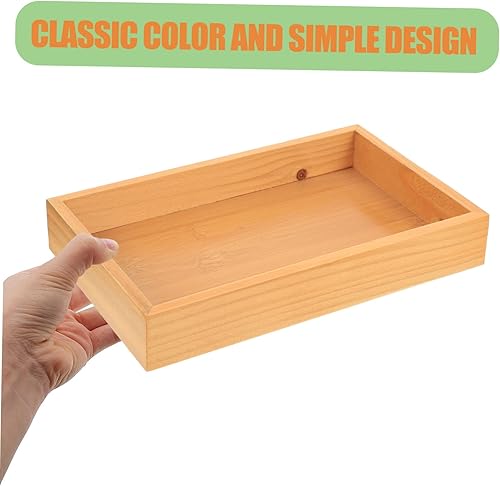 Miniatura 2 de ABOOFAN Bandeja de almacenamiento de madera rectangular para desayuno, organizador de cubiertos para organizador de cajones, organizador de cajones