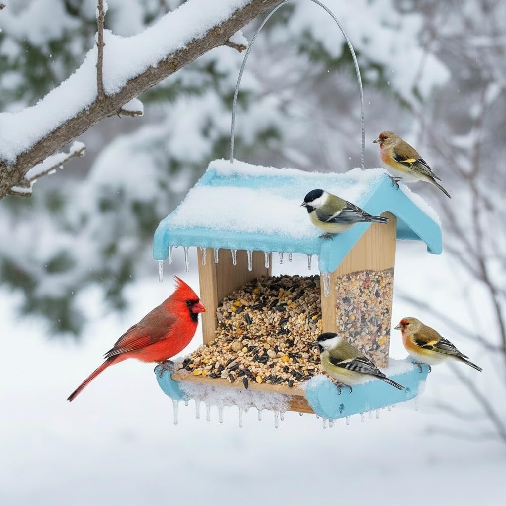 2Pk Hopper Bird Feeders for Outside - DIY Birdfeeder Kit for Adult to Build - Weather Proof Composite Material + 3Lbs Compacity- Hanging Birdfeeder for Outdoor -STEM Project(Blue+Green