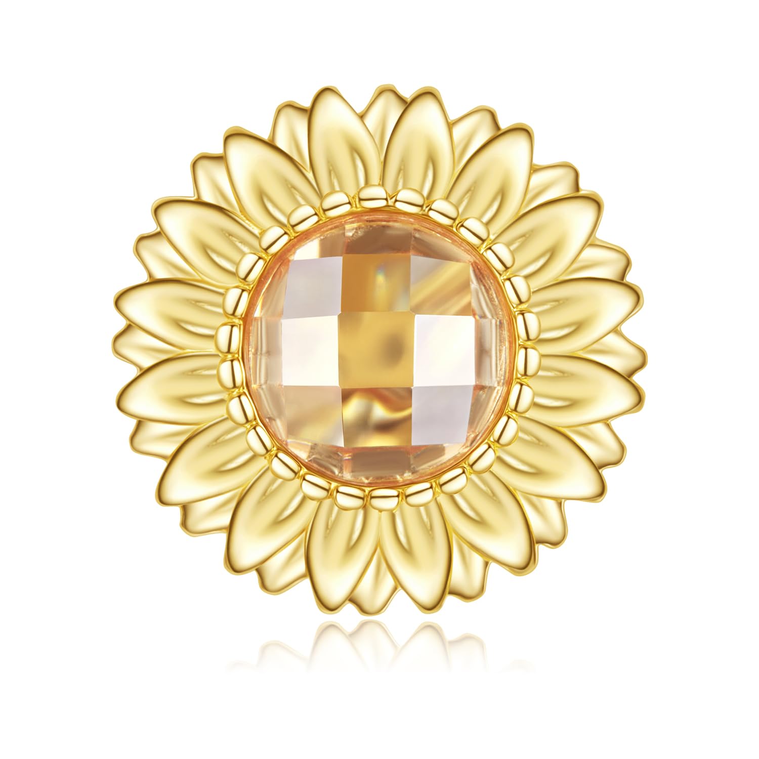 Ciondolo a forma di girasole, in vero argento Sterling 925