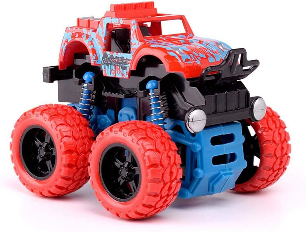 Inertia Toy Car, FOONEE Monster Trucks for Kids Friction Powered Push and Go Car Big Tire 4WD Bigfoot Monster Truck Toy Gift for Kids Over 3 Years Old
