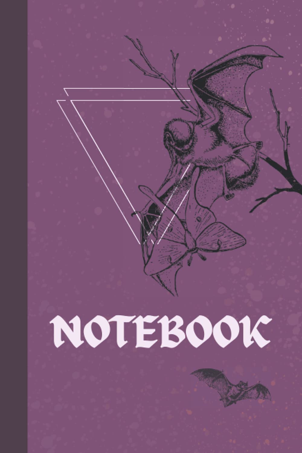 Just Wing It Notebook: Purple and Cream Bat Gothic Notebook Blank Lined Journal