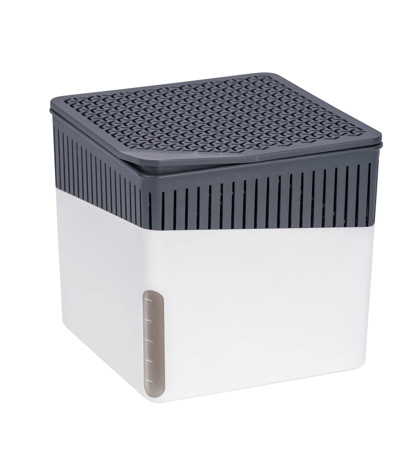 WENKO Deshumidificador Mod Cube, 1000 g, para habitaciones de hasta 80 m³, previene moho y malos olores, sin electricidad, silencioso, recargable, blanco