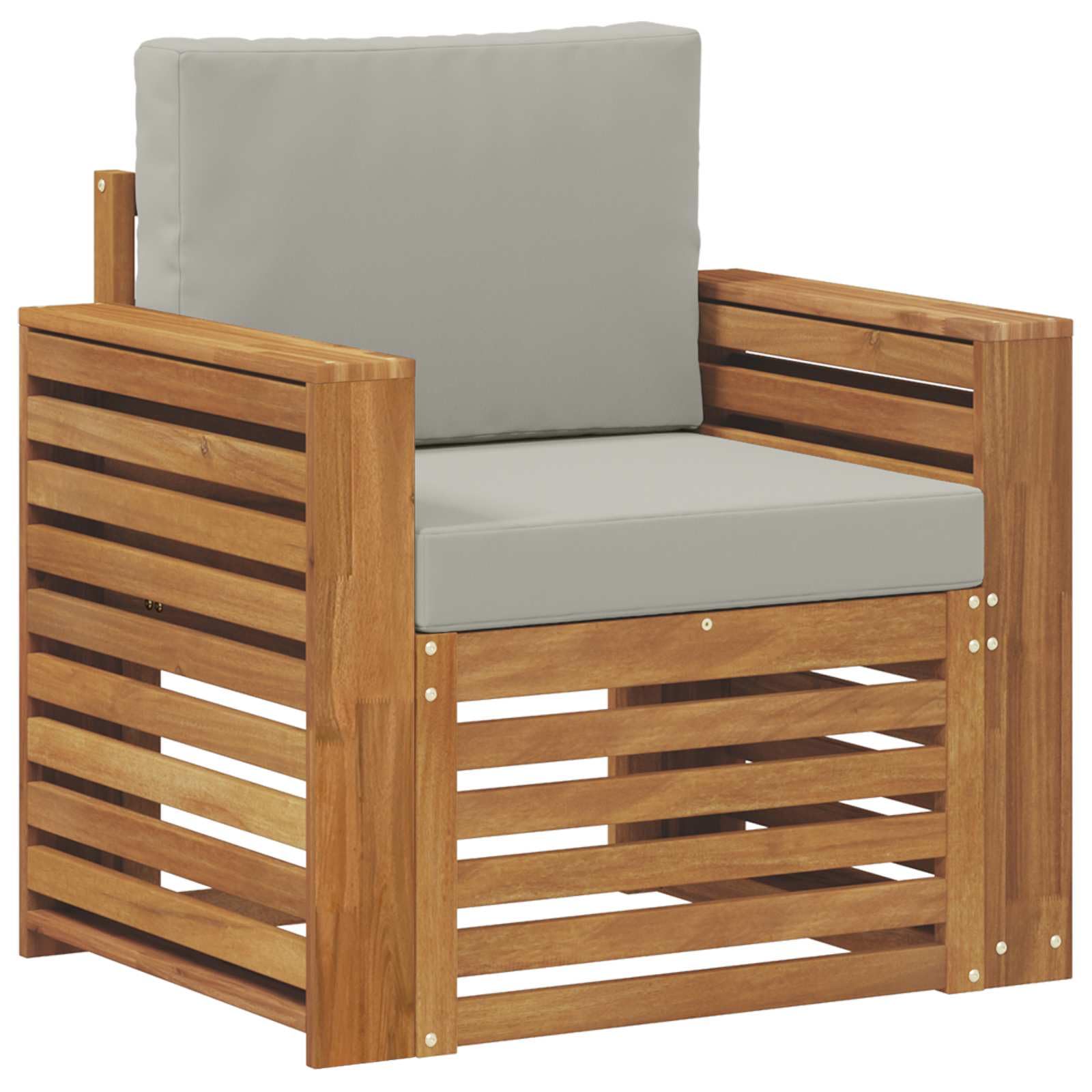 Set di mobili da giardino in legno massello di acacia, divano da esterno con superficie resistente alle intemperie, design moderno con braccioli e schienali per ore di relax all'aperto