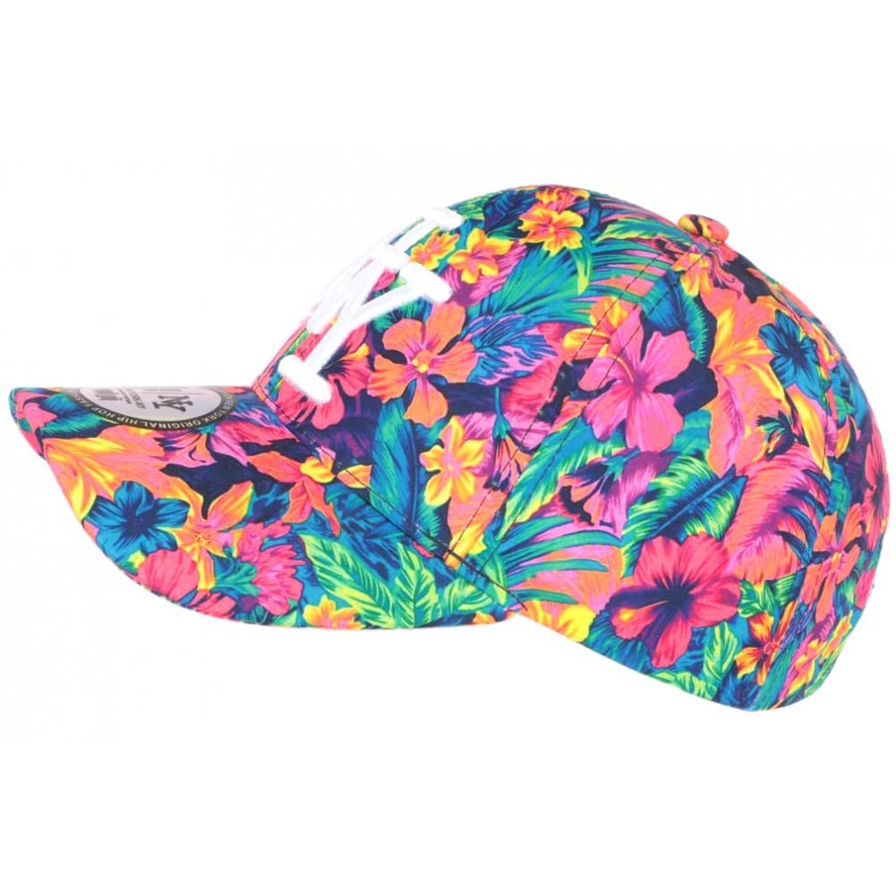 Hip Hop Honour Casquette NY Orange et Bleue Florale Fantaisie Baseball Phuket