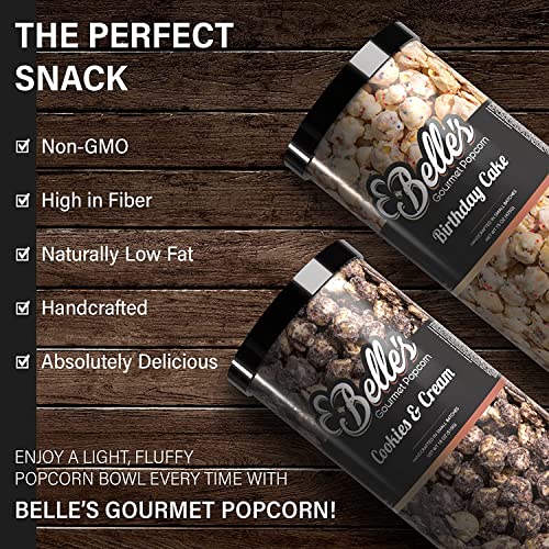 Belles Gourmet Popcorn Gift Canister: Sea Salt Caramel Popcorn Tins Usa Grown Nongmo Popcorn Kernels For Premium Flavored Popcorn Gourmet Perfectly Popped Popcorn Snacks, Movie Night Popcorn 18Oz-4Pk #TOP3