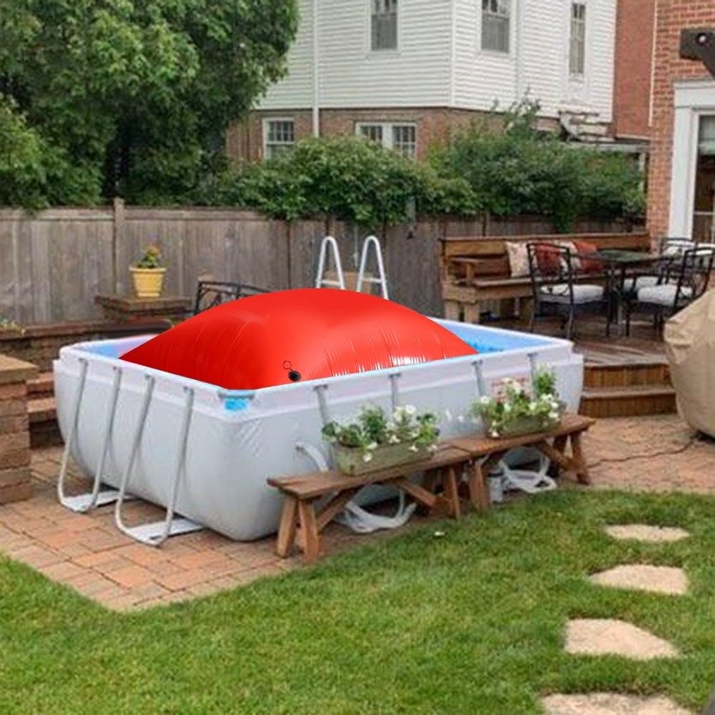 Coussin de piscine résistant au froid pour piscine hors sol, coussin d'air d'hiver en PVC pour fermeture et protection contre la glace, accessoire de piscine facile à installer, rouge (180