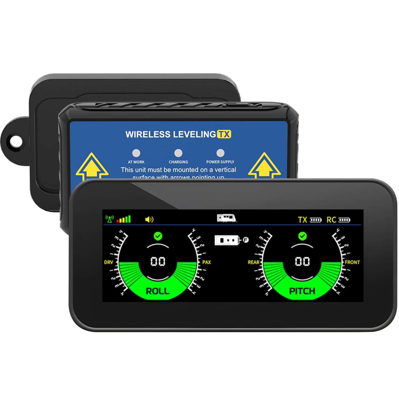 Wohnmobil Nivelliersystem, Wasserwaage Wohnwagen, Auto Neigungsmesser | RV Leveling System, Universelles Camper Zubehör Nivelliergerät für Campervans Anhänger Trailer Caravan Offroad