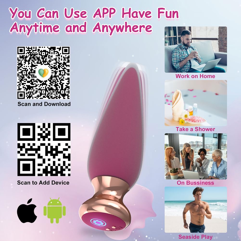 Vibrador De Tapón Anal Controlado por Aplicación, 9 Modos De Vibración Clásicos, Masajeador De Estimulación De Próstata del Punto G, Adecuado para Juguetes Sexuales para Adultos Y Parejas